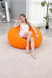 Надувне крісло-пуф Inflatable Sofa / Надувне крісло-мішок 110&times;110&times;85 см Помаранчевий G6820/1 фото 5