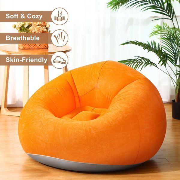 Надувне крісло-пуф Inflatable Sofa / Надувне крісло-мішок 110&times;110&times;85 см Помаранчевий G6820/1 фото