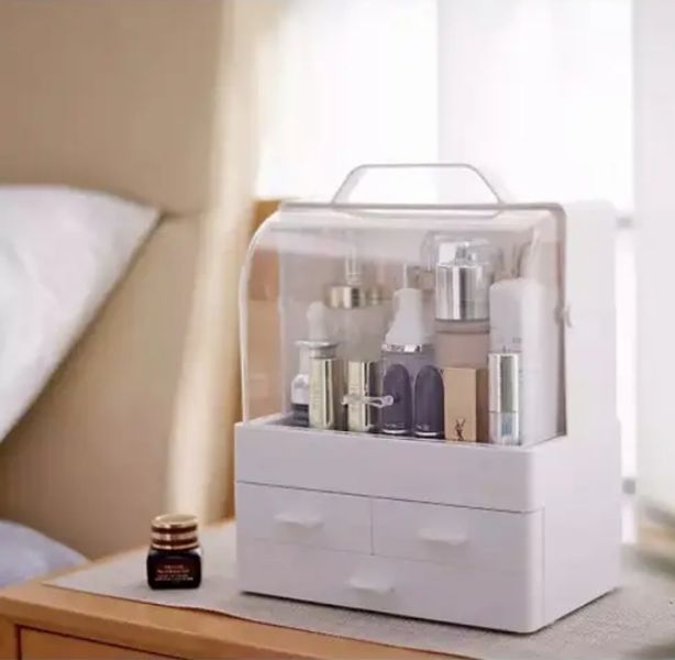 Органайзер для косметики та прикрас із висувними ящиками Cosmetic Box Білий, GW-880 G5891 фото