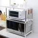 Полиця органайзер для мікрохвильової печі Wellamart кухонний стелаж розсувний з гачками на три полиці для НВЧ печі 5096662543 фото 3