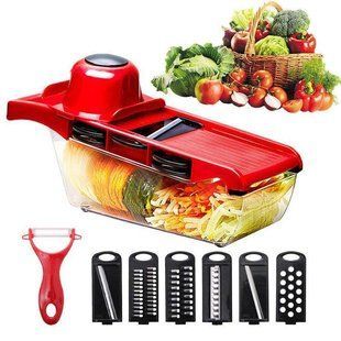 Овочерізка, тертка Mandoline Slicer 6 in 1 c контейнером, слайсер, тертка pr00012547 фото