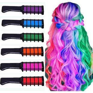 Набір крейди для волосся 10 шт Hair chalk Різнокольорові барвники гребінець для дітей та дорослих VEN0602 фото