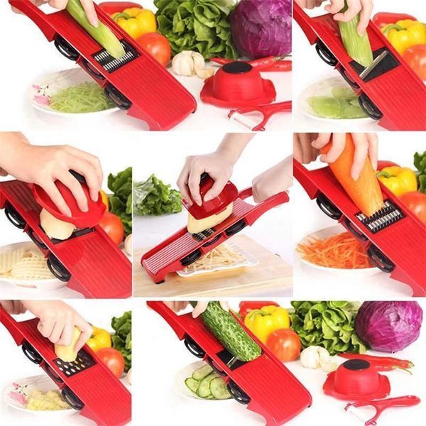 Овочерізка, тертка Mandoline Slicer 6 in 1 c контейнером, слайсер, тертка pr00012547 фото