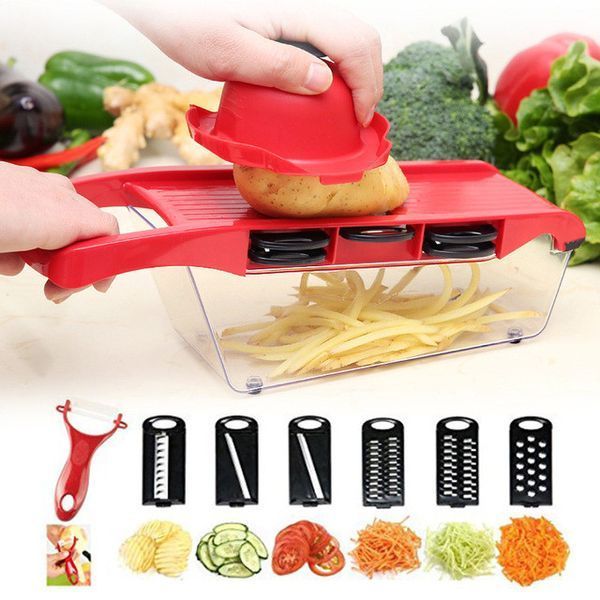 Овочерізка, тертка Mandoline Slicer 6 in 1 c контейнером, слайсер, тертка pr00012547 фото