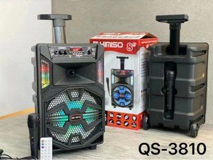 Портативна колонка з мікрофоном Kimiso QS-3810 Bluetooth для караоке пультом G3810 фото