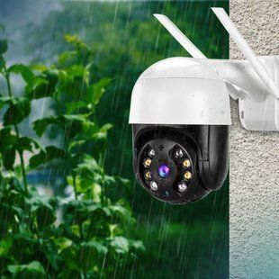 Вулична поворотна IP камера відеоспостереження WiFi 2mp ICSee / камера зовнішнього спостереження для дому Black 2052758 фото