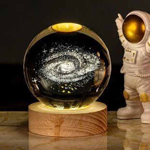 Світлодіодна кришталева куля, декоративна універсальна 3D нічниця, кришталева куля "Серце" Jam11414 фото