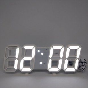 Електронний настільний годинник з будильником та термометром LY 1089 Білий sp6803 фото