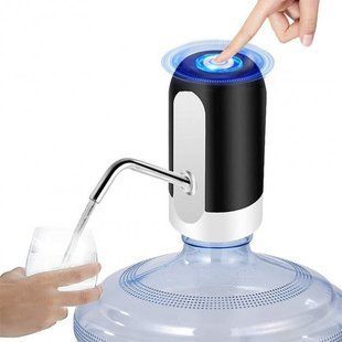 Електрична помпа для бутильованої води Automatic water dispenser з підсвічуванням на сулію 19 л Чорний 205301258 фото