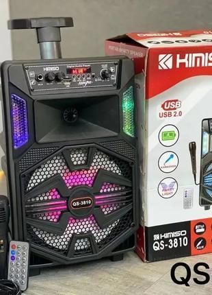 Портативна колонка з мікрофоном Kimiso QS-3810 Bluetooth для караоке пультом G3810 фото