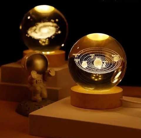 Світлодіодна кришталева куля, декоративна універсальна 3D нічниця, кришталева куля "Серце" Jam11414 фото