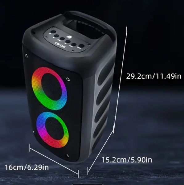 Портативная Bluetooth колонка KTS-1265 с LED-подсветкой, Bluetooth, FM-радио SO-67 SO-67 фото