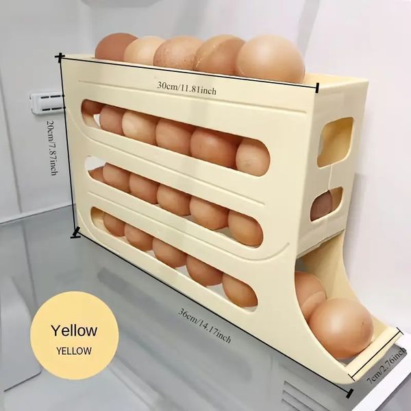 Компактний органайзер для яєць 4-шаровий автоматичний Plastic shelving AND XL-994 / Контейнер-лоток для яєць 2053572 фото