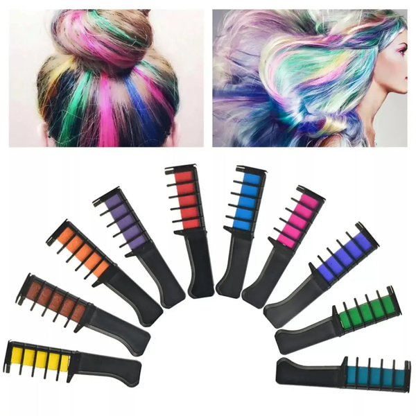 Набір крейди для волосся 6 шт Hair chalk Різнокольорові барвники гребінець для дітей та дорослих VEN0603 фото