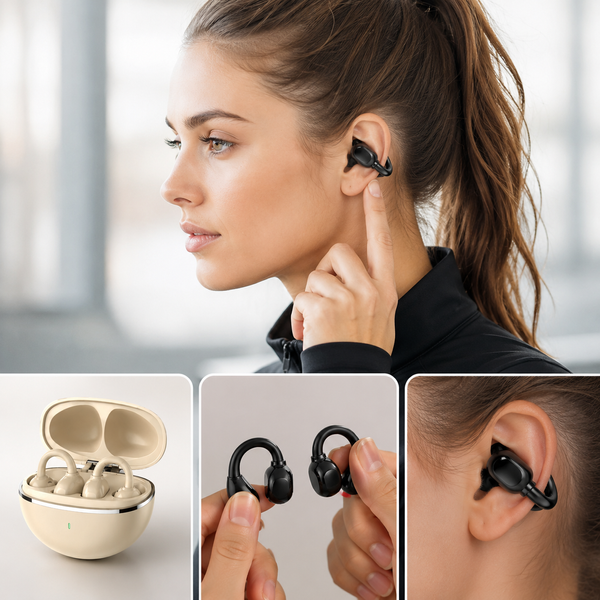 Бездротові спортивні навушники із затискачем на вухо Bluetooth 5.4 2019807 фото