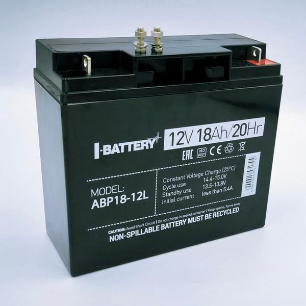 Акумулятор 12В 18 Ач для ДБЖ I-Battery ABP18-12L sp2387 фото