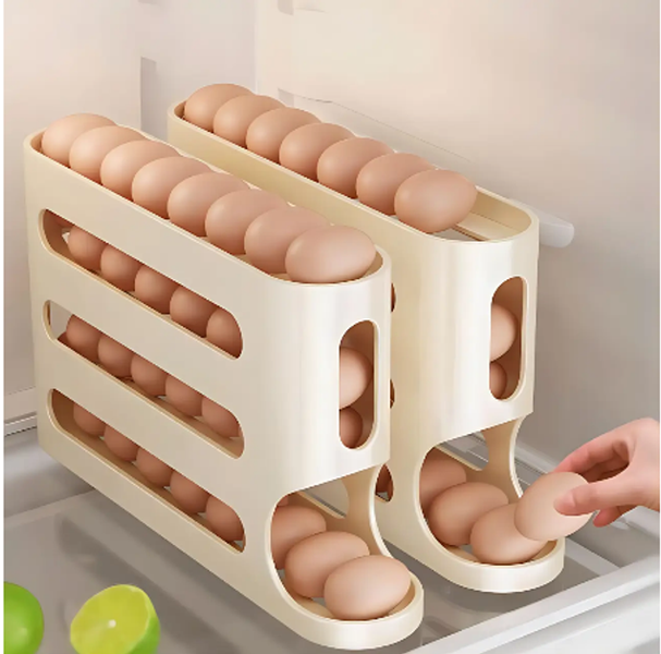 Компактний органайзер для яєць 4-шаровий автоматичний Plastic shelving AND XL-994 / Контейнер-лоток для яєць 2053572 фото