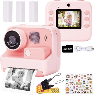Фотокамера моментального друку дитяча Instant Print Camera, 1080P Video for kids G6337 фото