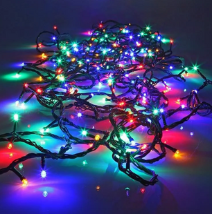 Світлодіодна гірлянда нитка різнокольорова 100 led Rice, RGB 8 режимів свічення 9 м sa065*552168 фото