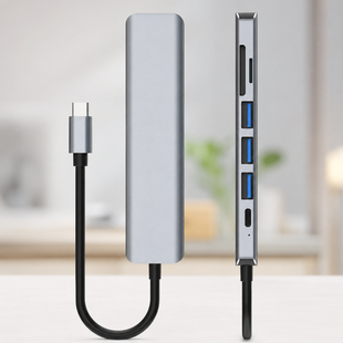 USB хаб 7в1 / Мультифункціональний юсб хаб / Розгалужувач USB 2053856 фото