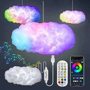 Підвісний 3D LED світильник у вигляді хмари з пультом M16886 фото