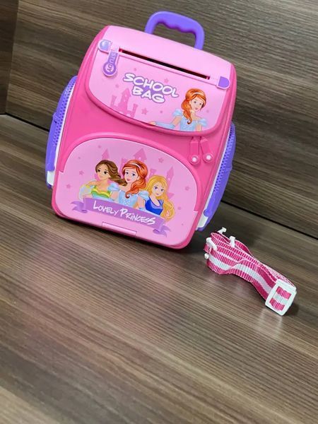 Скарбничка сейф EL-510-14 LOVELY PRINCESS з відбитком пальця та кодовим замком банкомат музичний Рожевий 2371140 фото