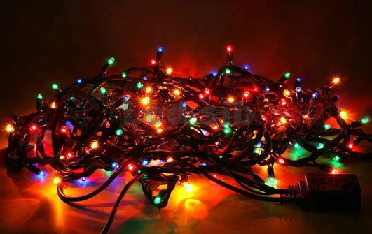 Світлодіодна гірлянда нитка різнокольорова 100 led Rice, RGB 8 режимів свічення 9 м sa065*552168 фото