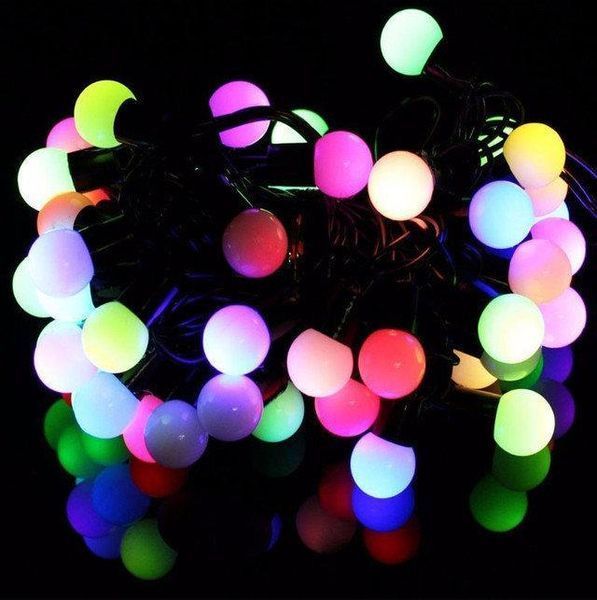 Гірлянда матова кулька 80LED 7м (флеш) RGB, Новорічна бахрама, Світлодіодна гірлянда, Вулична гірлянда mu13831 фото