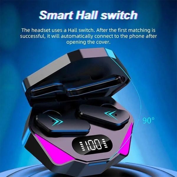 Бездротові навушники Smart TWS X15 із зарядним кейсом павер банком вакуумні ігрові bluetooth 5.0 з RGB LED підсвічуванням та шумозаглушенням 2053720 фото