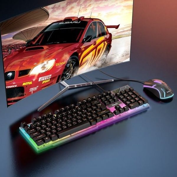 Ігрова клавіатура та мишка Hoco GM11 з підсвічуванням RGB MGM11 фото