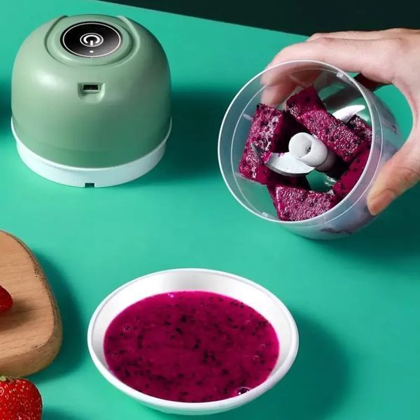 Акумуляторний міні подрібнювач для продуктів 250мл, з USB / Кухонний міні блендер для овочів 5093232 фото