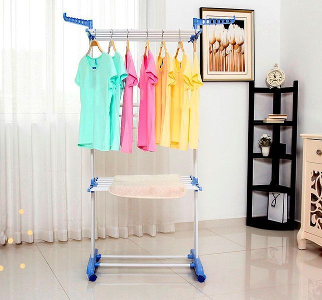 Сушарка для речей Складна сушарка для білизни Garment Rack With Wheels 3203115 фото