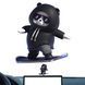 Фігурка-слайдер в автомобілі L'Andre Sliding Cartoon Bear Ведмідь скейтер Cool Black MA-306 фото 3