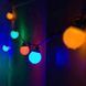 RGB вулична гірлянда 10 Е27 IP44 чорна 10 метрів Horoz CARNAVAL-F10 з лампами Feron комплект М16217 фото 6