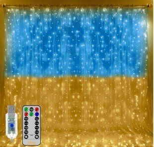 Патріотична гірлянда штора Прапор України 2*2м 160 LED класична IP44 M16905 фото