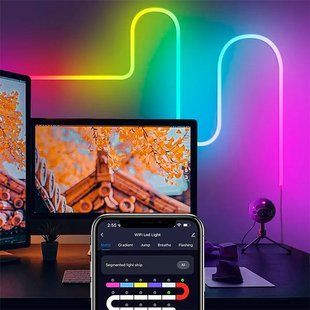 Розумна гнучка LED Neon RGB стрічка-шланг 2 метрів від USB управління режимами з телефону, Bluetooth додаток, пульт Jam12-24 фото