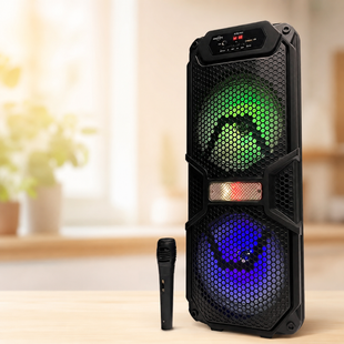 Колонка Bluetooth GTS-1701 55 см / Акустическая система с микрофоном / Караоке колонка с LED-подсветкой 24480003 фото