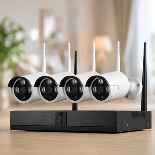Комплект видеонаблюдения беспроводной Full HD Wi-Fi на 4 камеры с регистратором 2017793 фото
