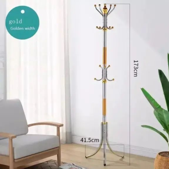 Металева підлогова стійка-вішалка для одягу Coat Rack тренога 16 гачків 5408797 фото