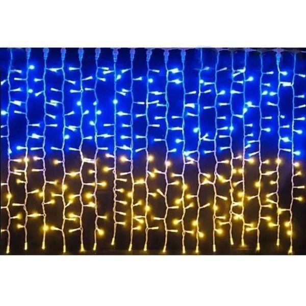 Патріотична гірлянда штора Прапор України 2*2м 160 LED класична IP44 M16905 фото