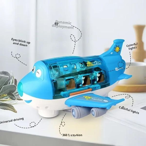 Іграшковий музичний літак з пасажирами, рухається, обертається 360 Airliner Light Music 8811-16 G8758 фото