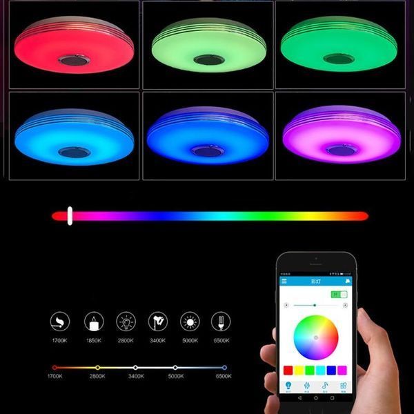 33см світлодіодний RGB світильник стельовий bluetooth + пульт дистанційного керування G5556 фото