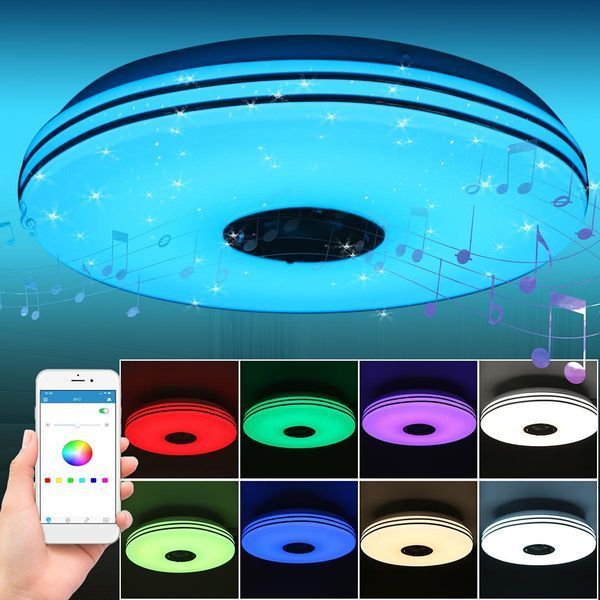 33см світлодіодний RGB світильник стельовий bluetooth + пульт дистанційного керування G5556 фото