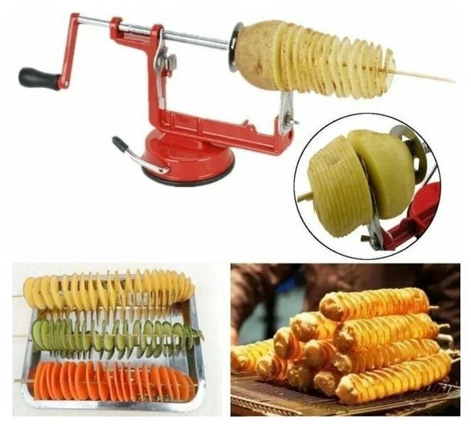 Машинка для різання картоплі спіраллю SPIRAL POTATO SLICER апарат для нарізування картоплі для чіпсів 205441210 фото
