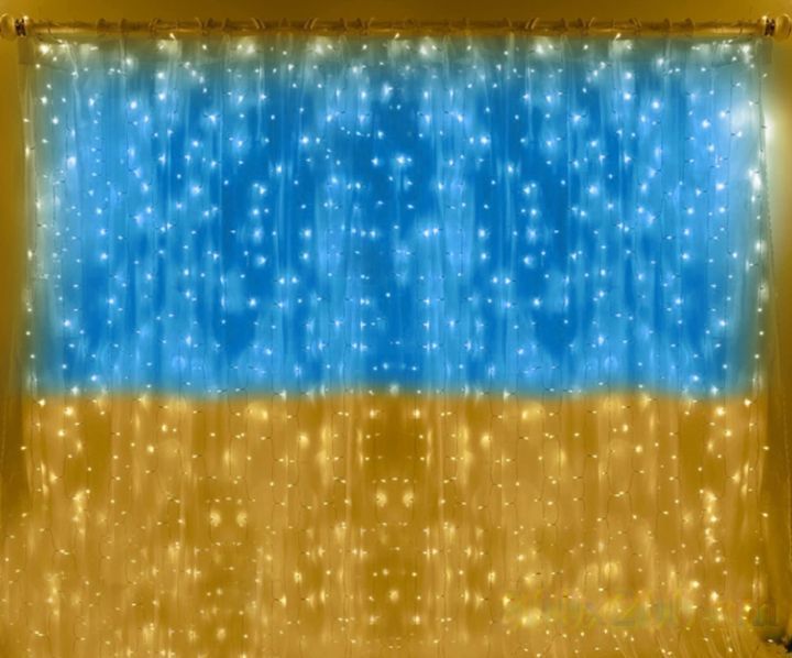 Патріотична гірлянда штора Прапор України 2*2м 160 LED класична IP44 M16905 фото