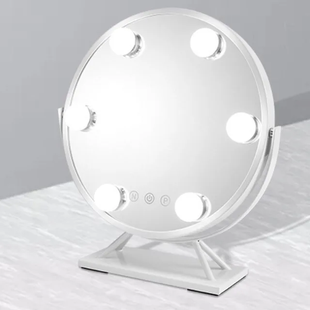 Кругле дзеркало для макіяжу з LED підсвічуванням Led Mirror JX-526, 5 LED, Білий М15985 фото