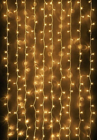 Гірлянда водоспад 320 LED 5mm 3м/2м теплий колір на прозорому дроті dl9658231 фото