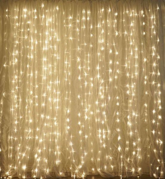 Гірлянда водоспад 320 LED 5mm 3м/2м теплий колір на прозорому дроті dl9658231 фото