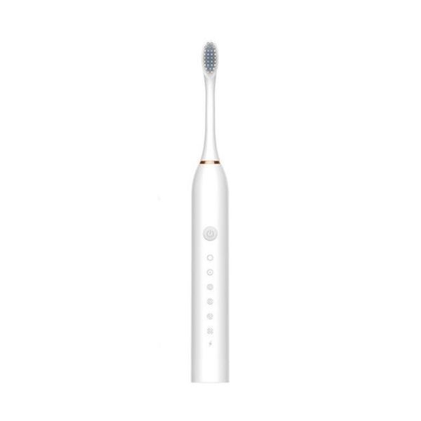 Біла Електрична зубна щітка Sonic Toothbrush Х-3 ультразвукова акумуляторна 4 змінні насадки в комплекті Jam8575 фото