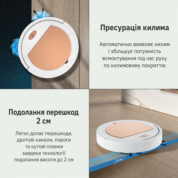 Акумуляторний робот пилосос 3в1 з вологим прибиранням / Пилосос для вологого та сухого прибирання LY-1248 1200 mAh 2055911 фото